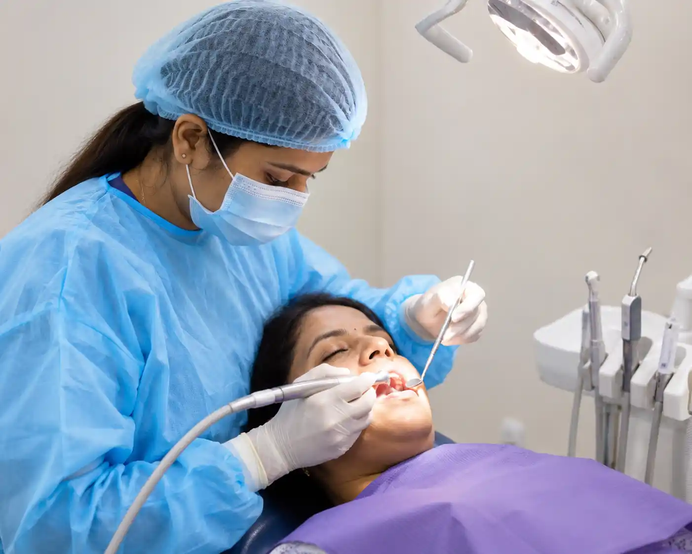 Dr Madhulika Purkait examining a patient at Radiant 32, Bhowanipore